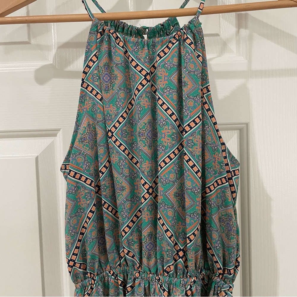 Geometric Patterned Halter Dress - Picture 2 of 4
